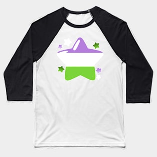 LGBTQ+ Pride Flag Stars - Genderqueer Baseball T-Shirt